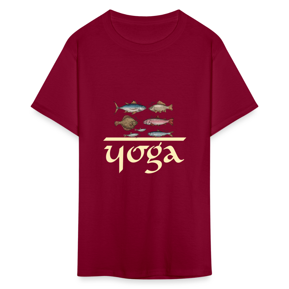 SIE CAPS "FISH YOGA" Unisex Classic T-Shirt - burgundy