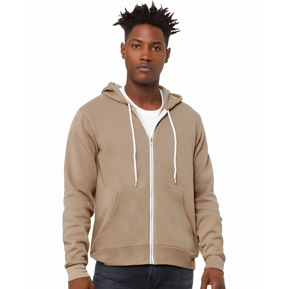 SIE CAPS Bella + Canvas Unisex Full Zip Hoodie - tan