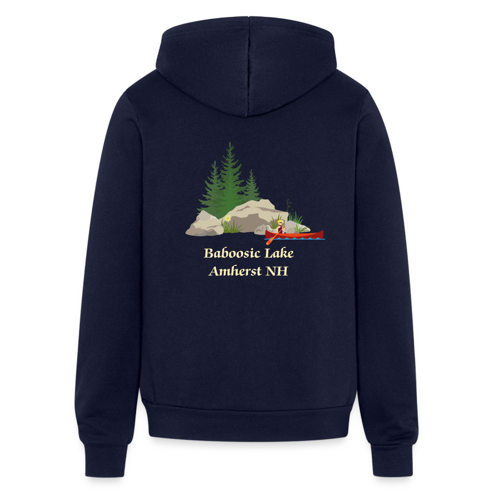 SIE CAPS "BABOOSIC LAKE" Authentic Bella + Canvas Unisex Full Zip Hoodie - navy