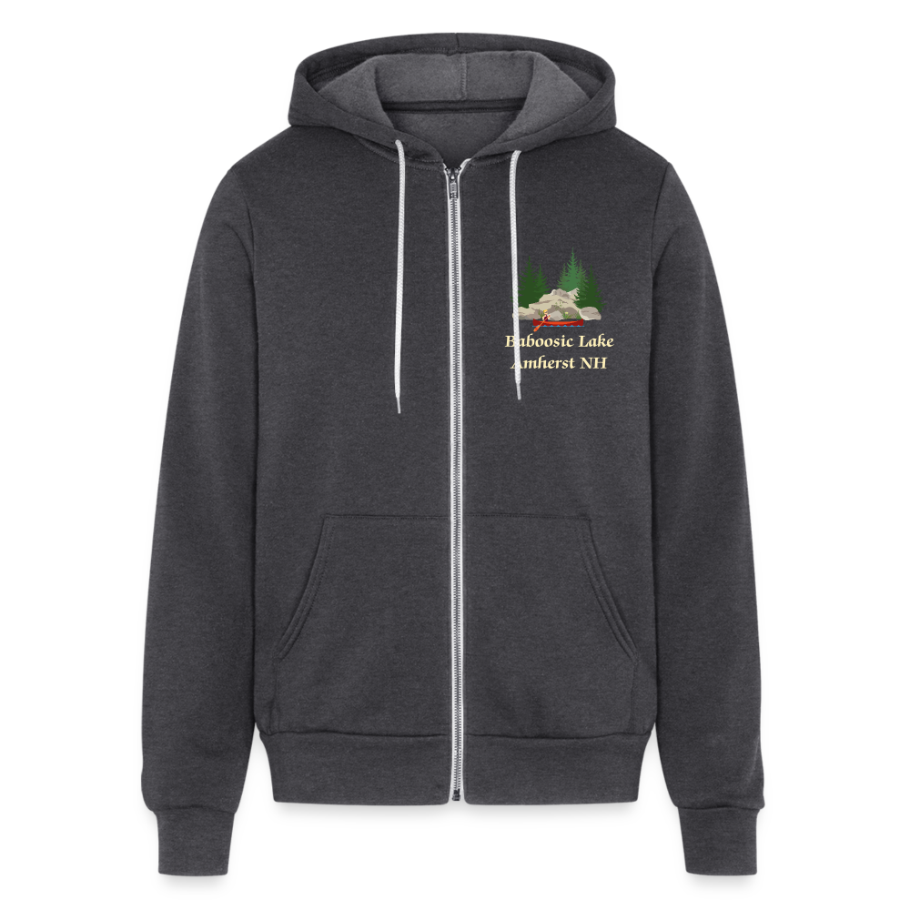 SIE CAPS "BABOOSIC LAKE" Authentic Bella + Canvas Unisex Full Zip Hoodie - charcoal grey