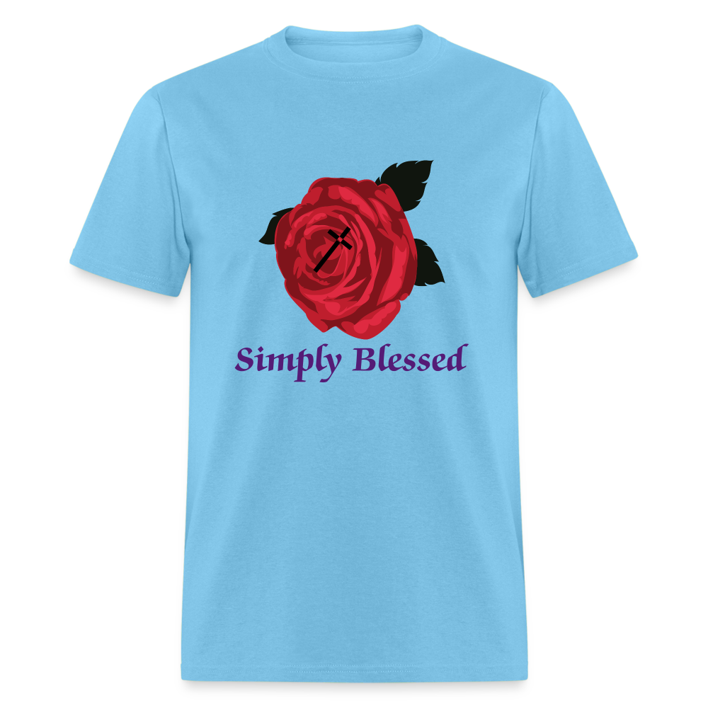 SOE CAPS SIMPLY BLESSED Fruit of the Loom Unisex Classic T-Shirt - aquatic blue