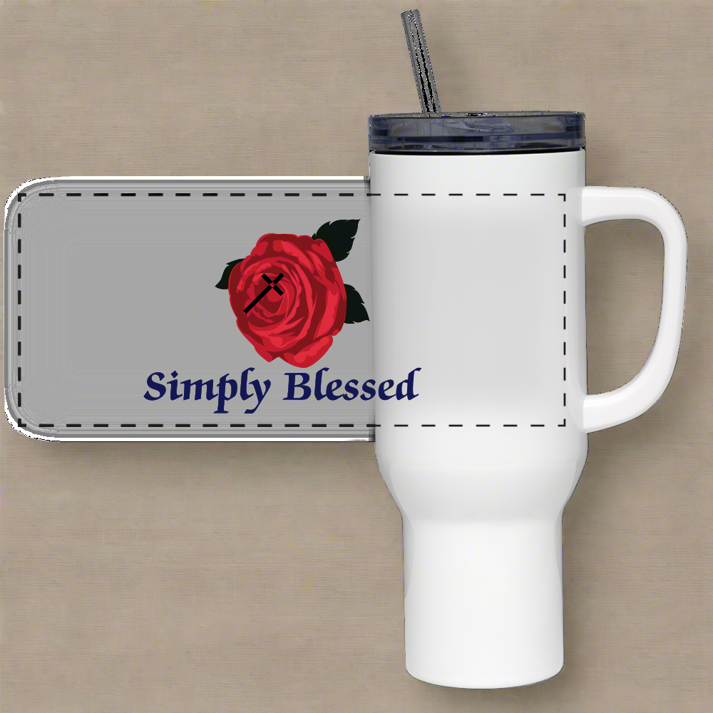 SIE CAPS SIMPLY BLESSED 40 oz Travel Tumbler - white