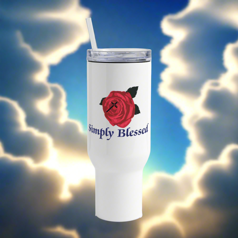 SIE CAPS SIMPLY BLESSED 40 oz Travel Tumbler - white