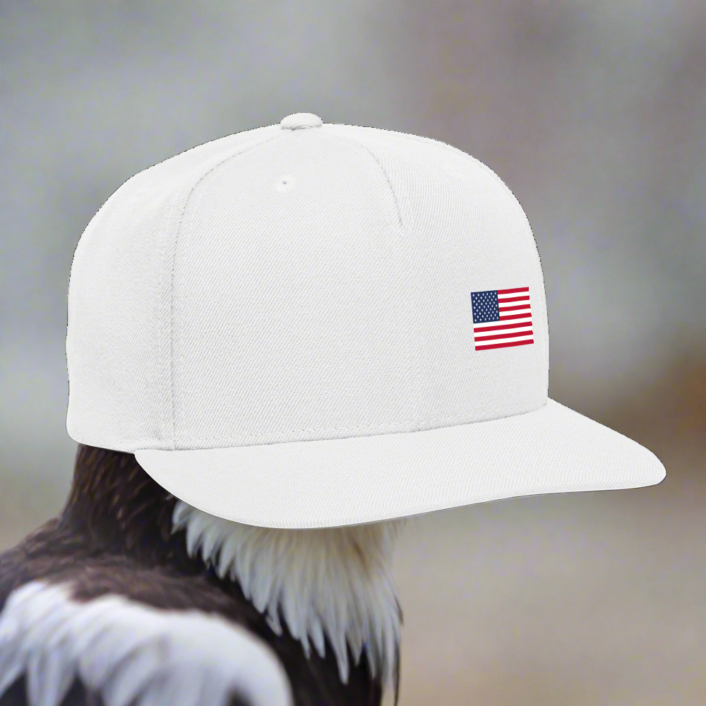 "USA FLAG" Authentic Snapback Baseball Cap - white