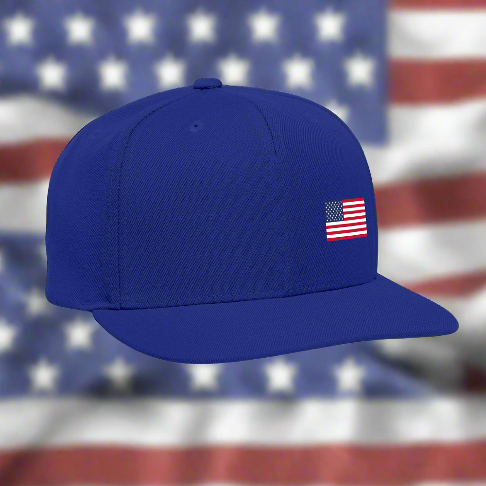 "USA FLAG" Authentic Snapback Baseball Cap - royal blue