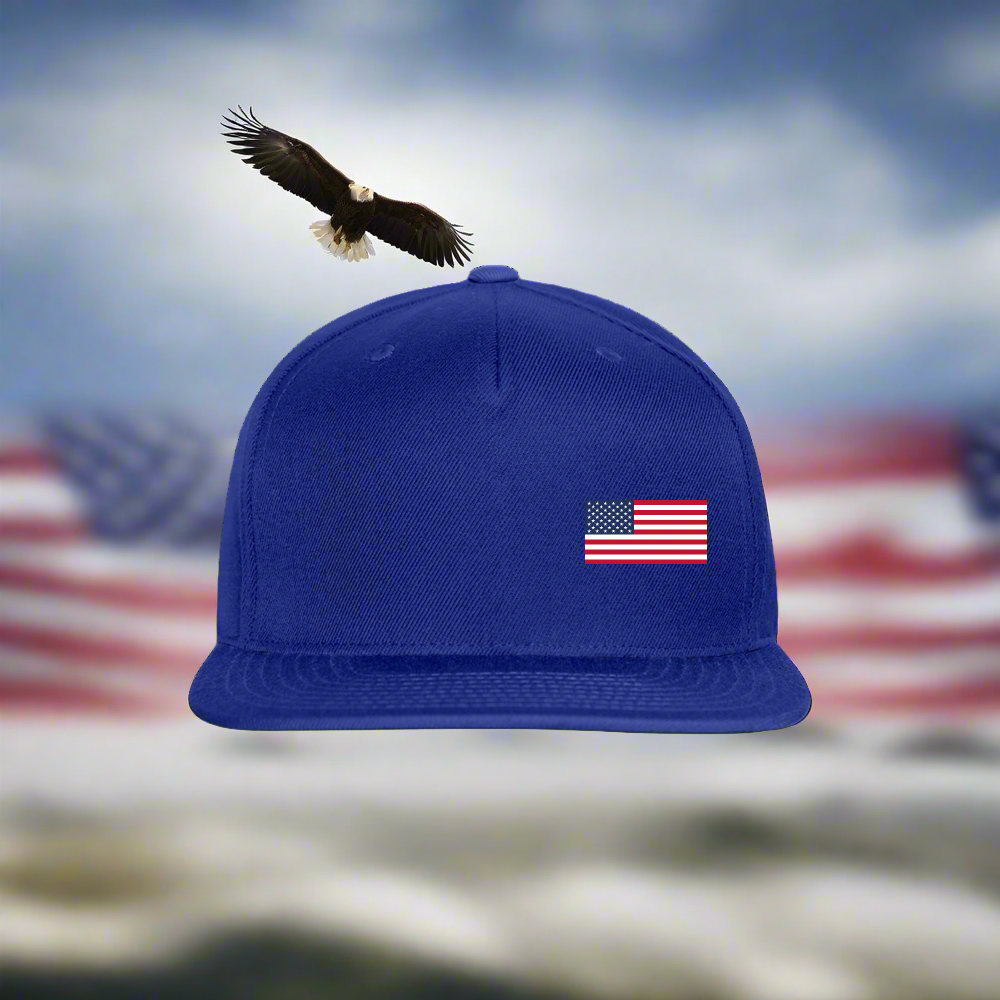 "USA FLAG" Authentic Snapback Baseball Cap - royal blue