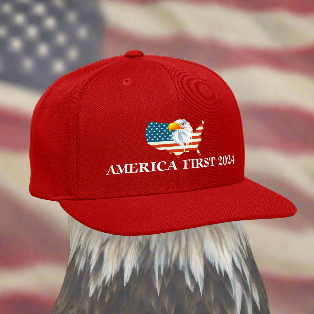 SIE CAPS "AMERICA FIRST 2024" Snapback Baseball Cap - red