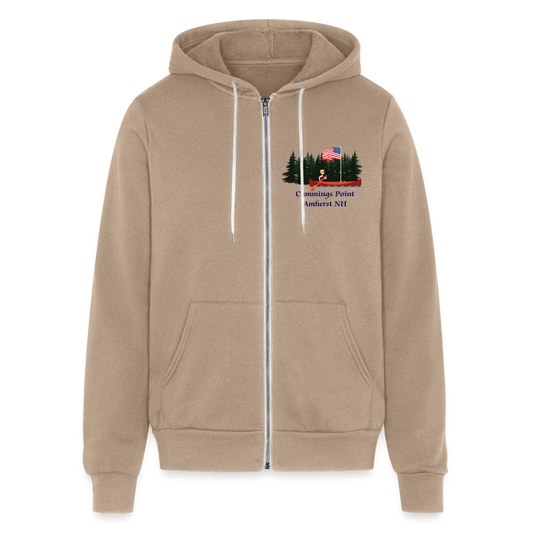 SIE CAPS "CUMMINGS POINT" Authentic Bella + Canvas Unisex Full Zip Hoodie - tan