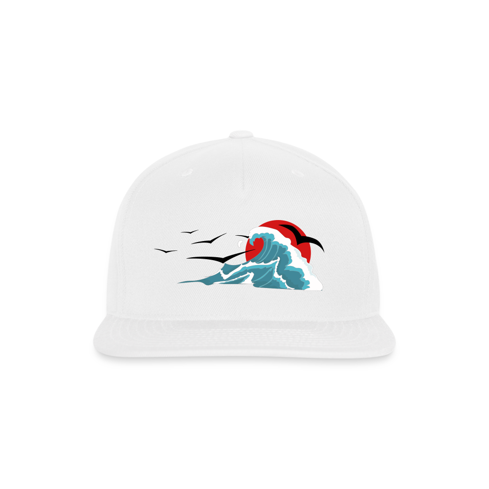 SIE CAPS "SUNSET SEAGULLS" Snapback Baseball Cap - white