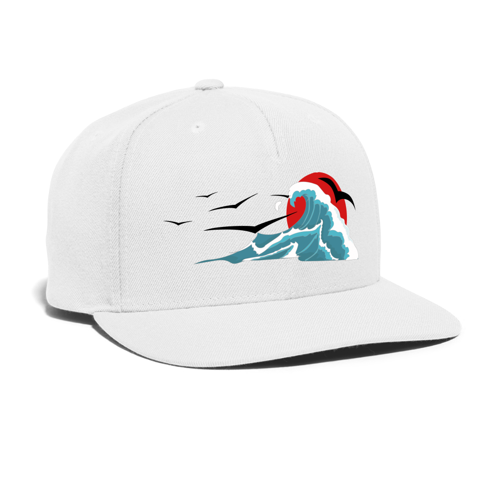 SIE CAPS "SUNSET SEAGULLS" Snapback Baseball Cap - white