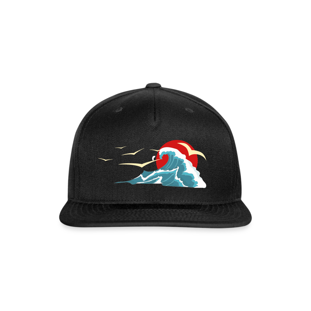 SIE CAPS SUNSET SEAGULLS Authentic Snapback Baseball Cap - black