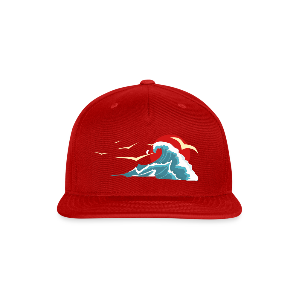 SIE CAPS SUNSET SEAGULLS Authentic Snapback Baseball Cap - red