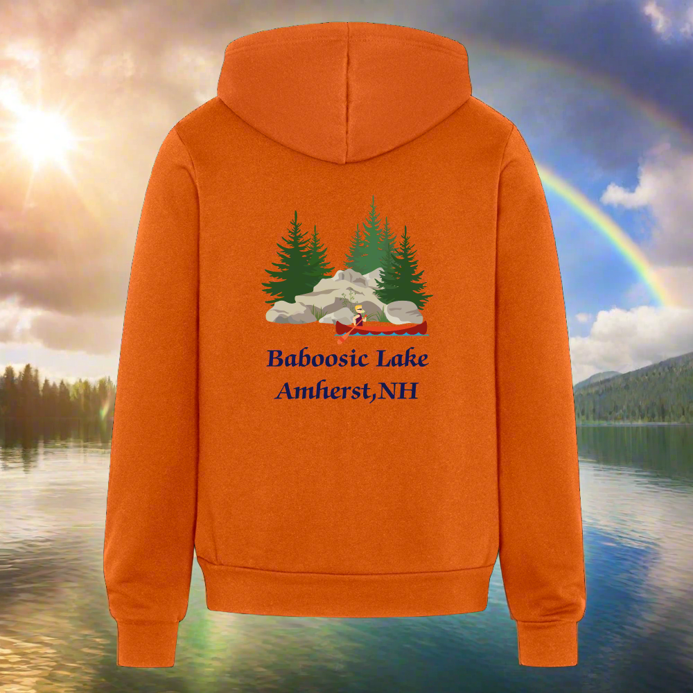 SIE CAPS "BABOOSIC LAKE AMHERST NH" Front/Back Images Bella + Canvas Unisex Full Zip Hoodie - autumn