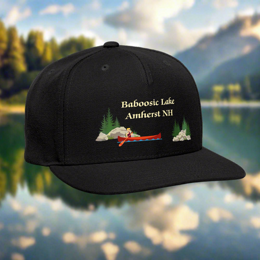 SIE CAPS "Baboosic Lake Amherst NH" Authentic Snapback Baseball Cap - black