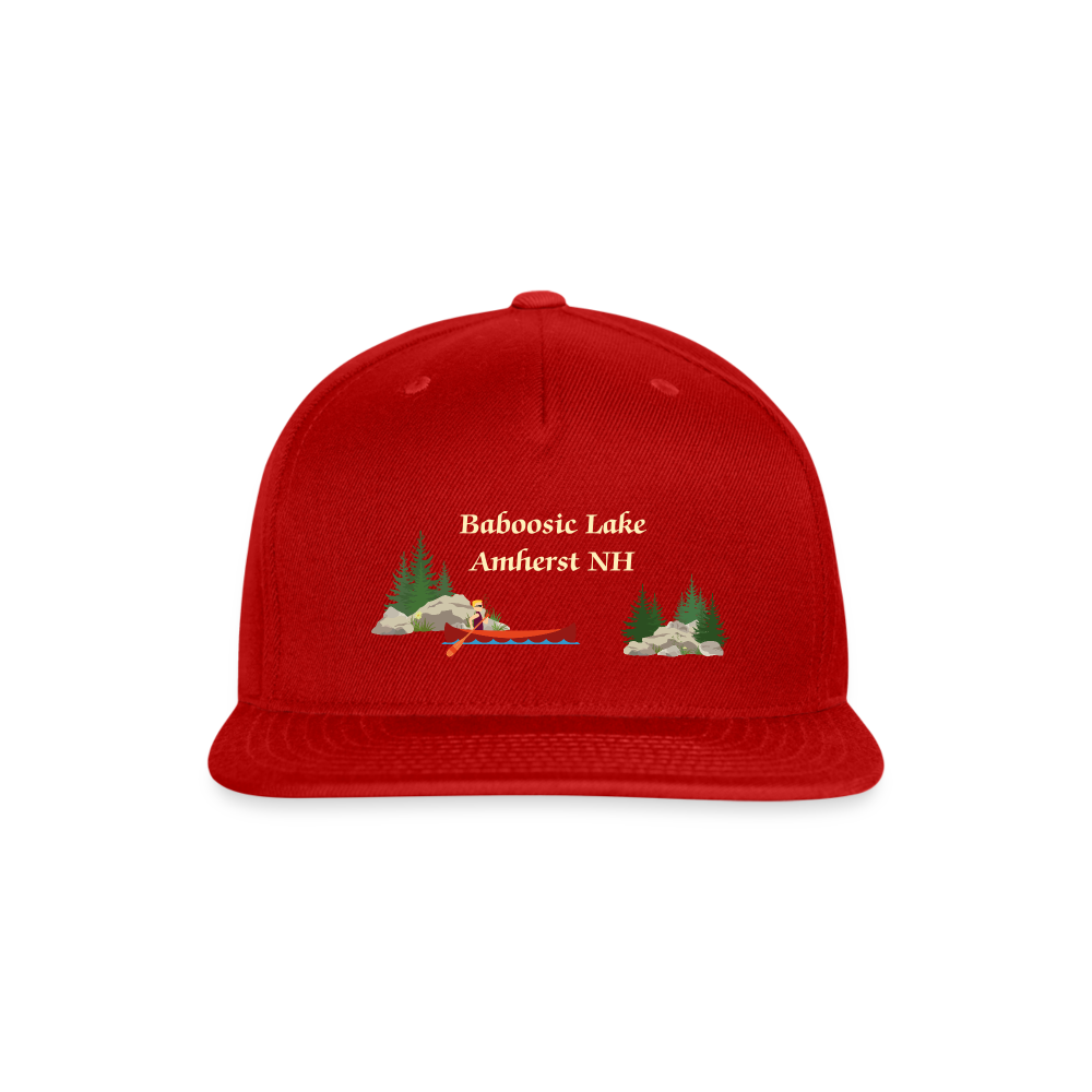 SIE CAPS "Baboosic Lake Amherst NH" Authentic Snapback Baseball Cap - red