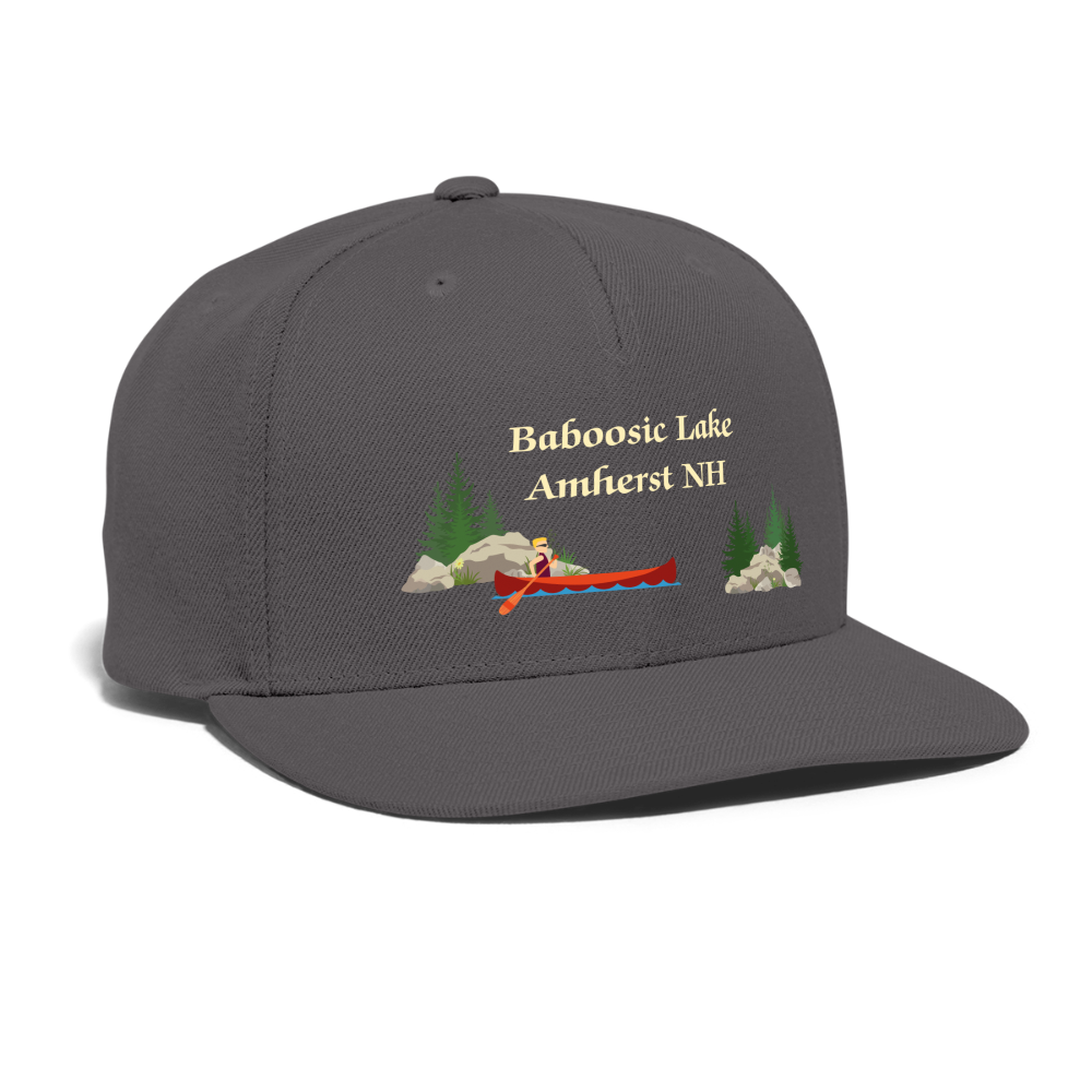 SIE CAPS "Baboosic Lake Amherst NH" Authentic Snapback Baseball Cap - dark grey