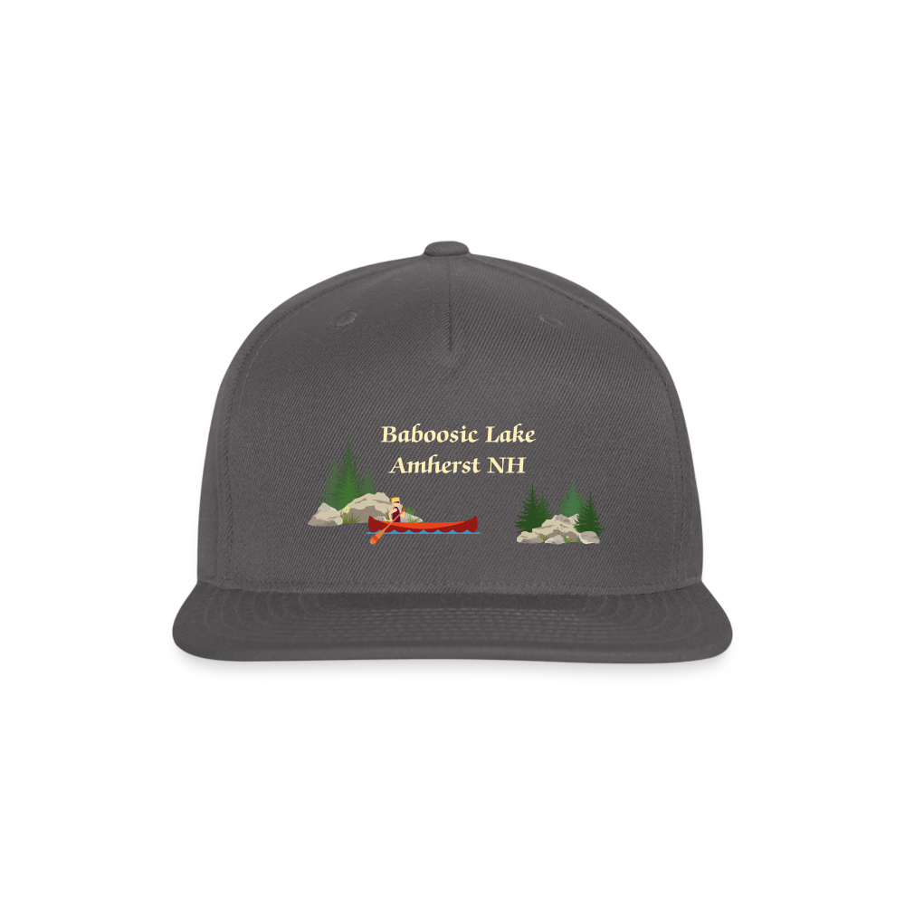 SIE CAPS "Baboosic Lake Amherst NH" Authentic Snapback Baseball Cap - dark grey