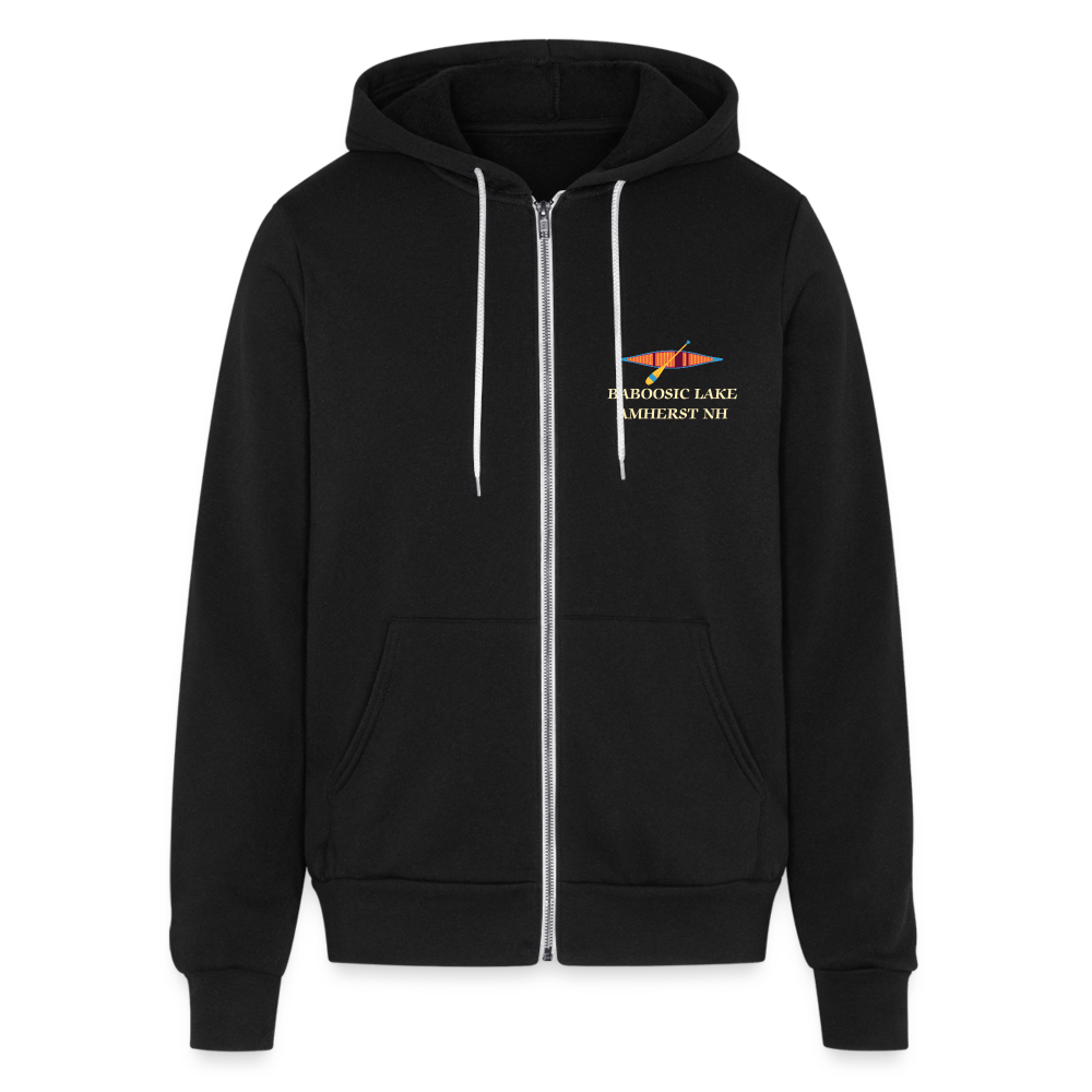 SIE CAPS "BABOOSIC LAKE AMHERST NH" Bella + Canvas Unisex Full Zip Hoodie - black