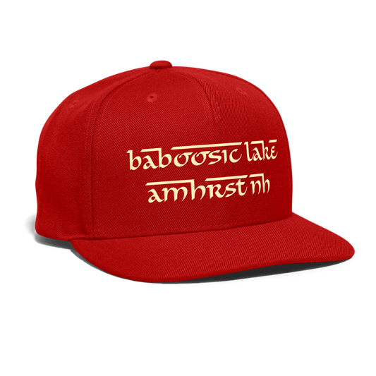 SIE CAPS BABOOSIC LAKE Authentic Snapback Baseball Cap - red