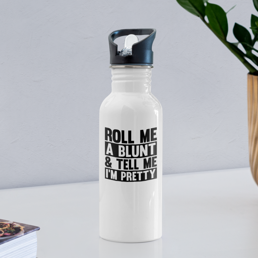 SIE CAPS "ROLL ME A BLUNT" Stainless Steel 20 fl. oz. Water Bottle - white