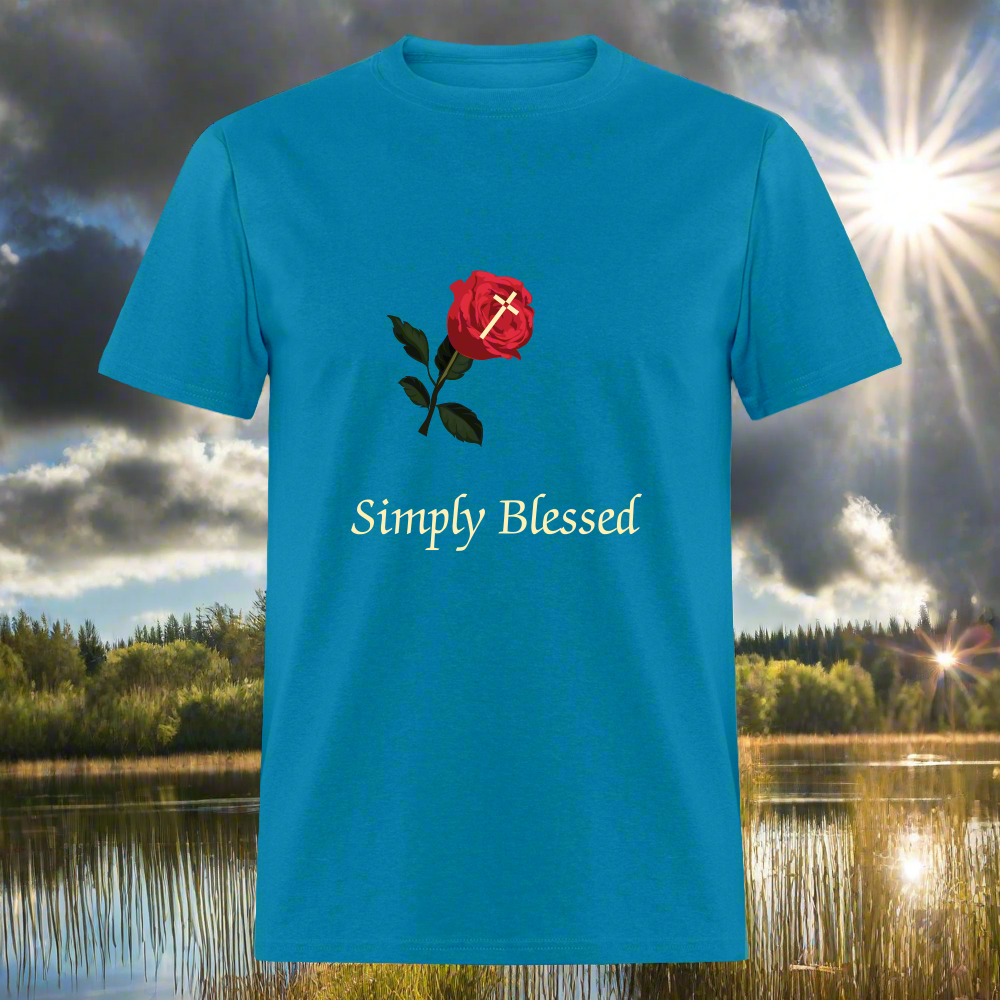 SIIE CAPS SIMPLY BLESSED CREAM LETTERING Unisex Classic T-ShirtUnisex Classic T-Shirt - turquoise