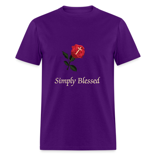 SIE CAPS SIMPLY BLESSED CREAM LETTERING Unisex Classic T-Shirt - purple