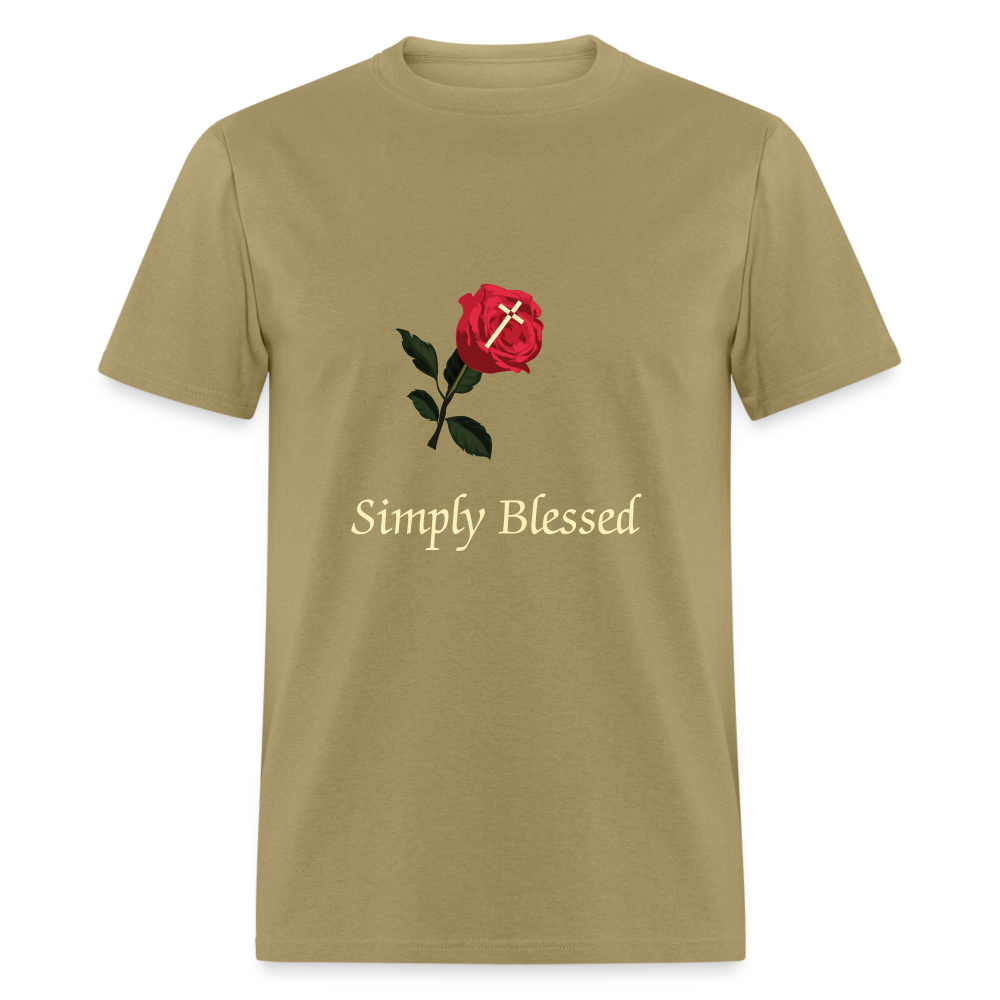 SIE CAPS SIMPLY BLESSED CREAM LETTERING Unisex Classic T-Shirt - khaki