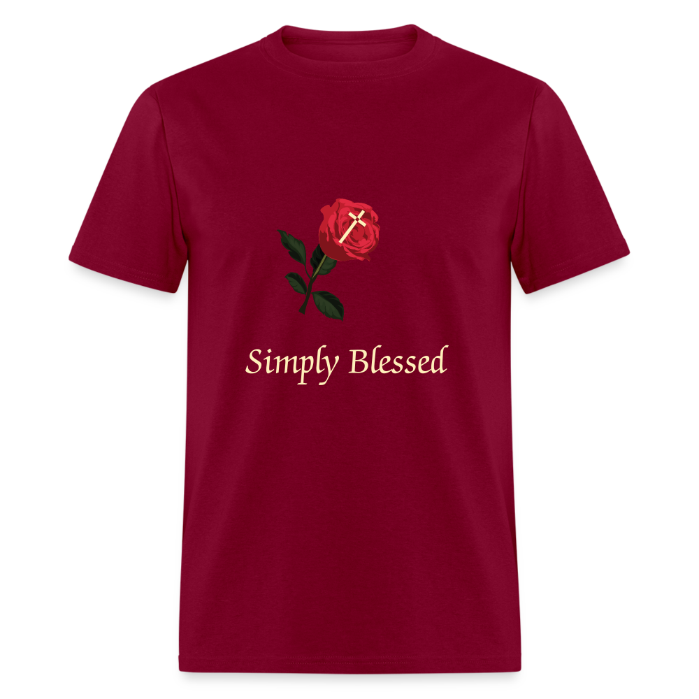 SIE CAPS SIMPLY BLESSED CREAM LETTERING Unisex Classic T-Shirt - burgundy