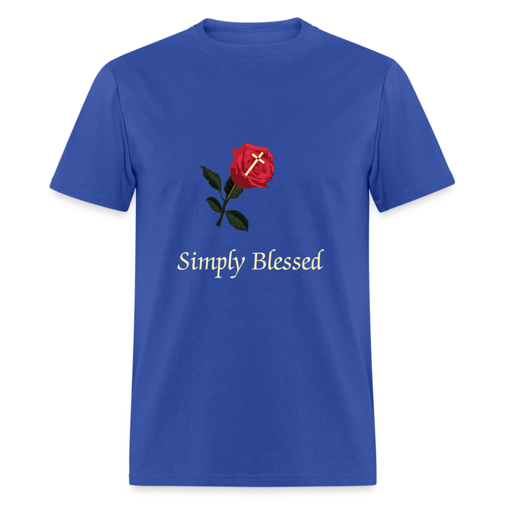 SIE CAPS SIMPLY BLESSED CREAM LETTERING Unisex Classic T-Shirt - royal blue