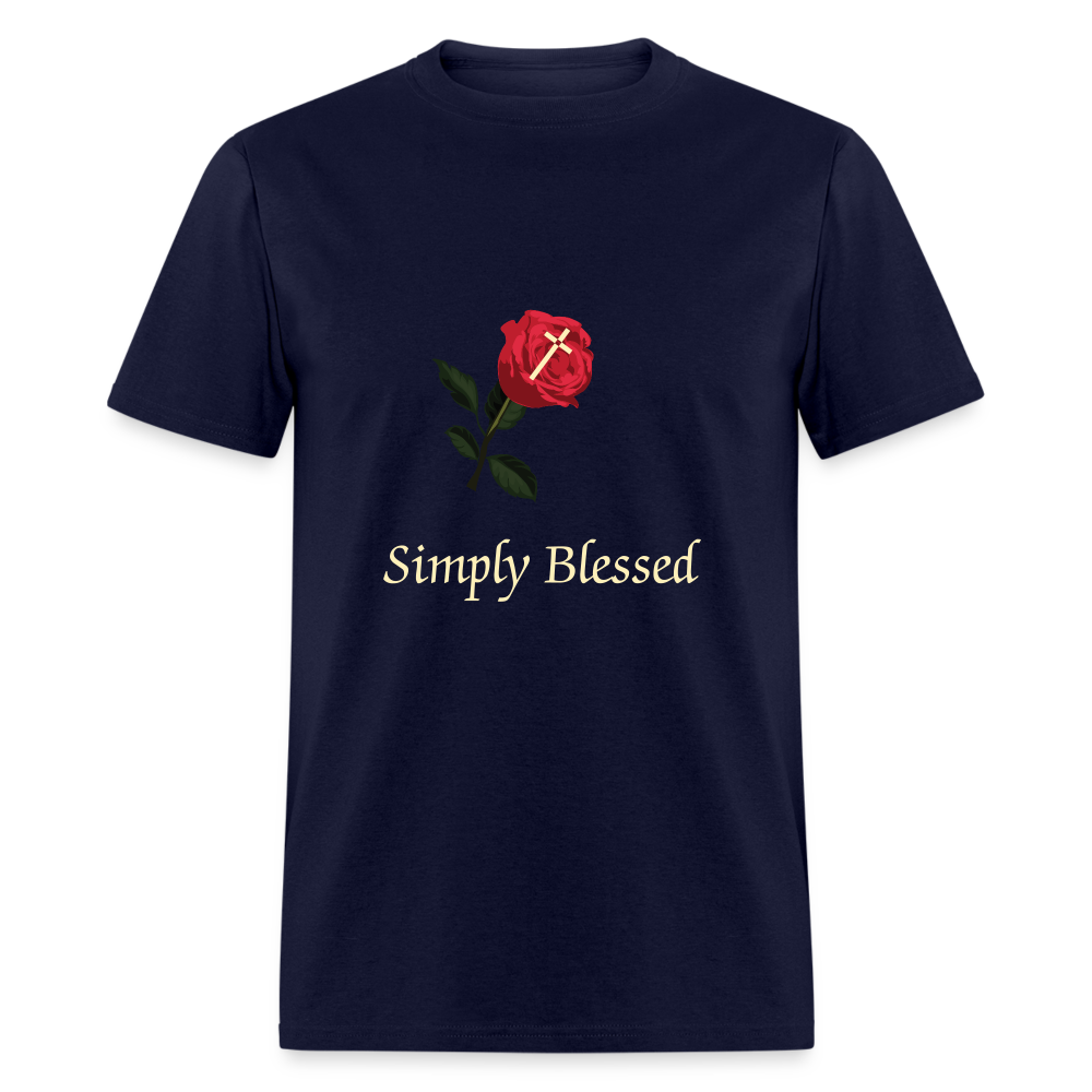 SIE CAPS SIMPLY BLESSED CREAM LETTERING Unisex Classic T-Shirt - navy