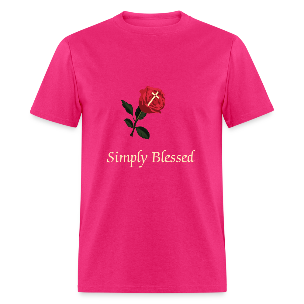 SIE CAPS SIMPLY BLESSED CREAM LETTERING Unisex Classic T-Shirt - fuchsia