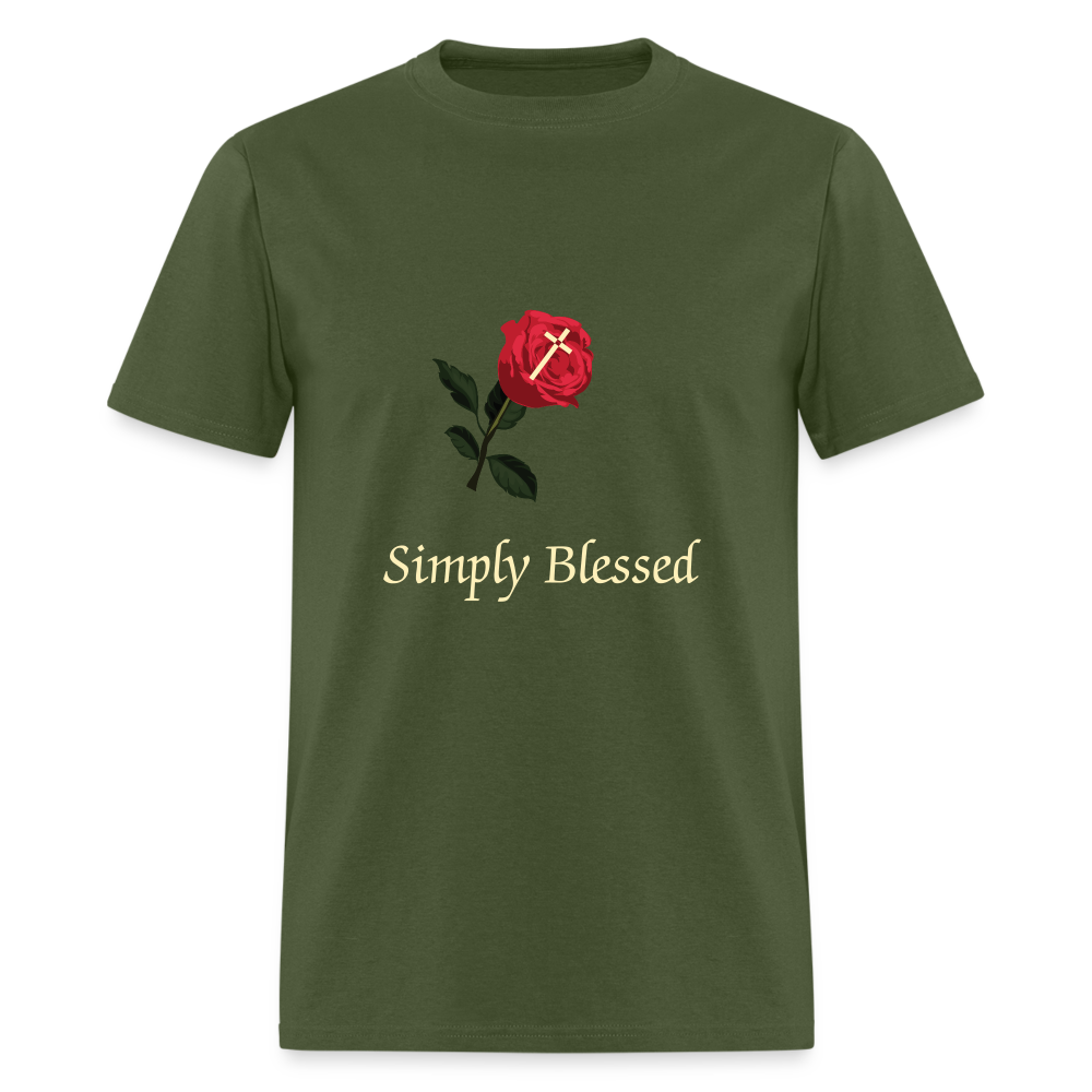 SIE CAPS SIMPLY BLESSED CREAM LETTERING Unisex Classic T-Shirt - military green