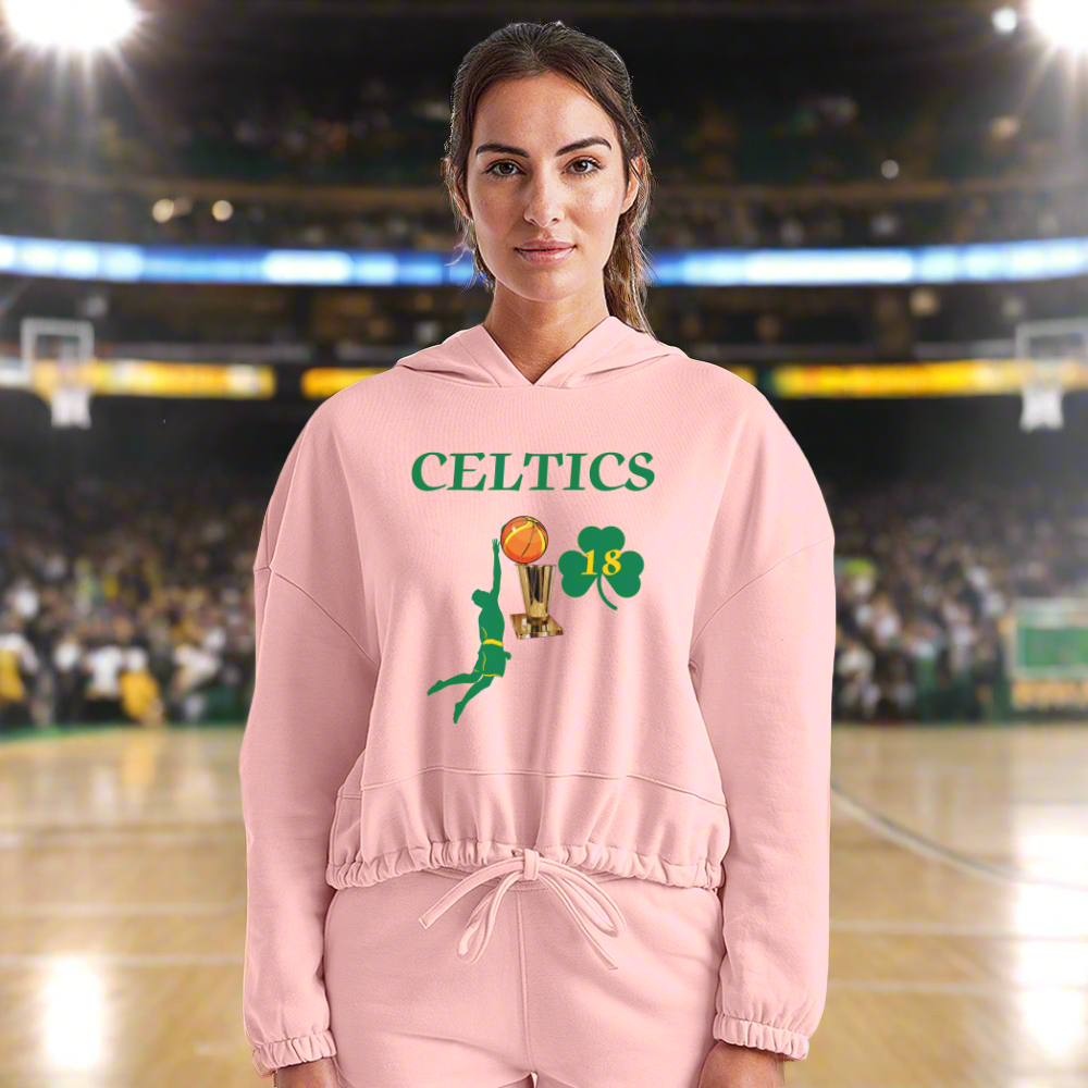 SIE CAPS CELTICS DUNK 18 TROPHY Women’s Cropped Hoodie - light pink