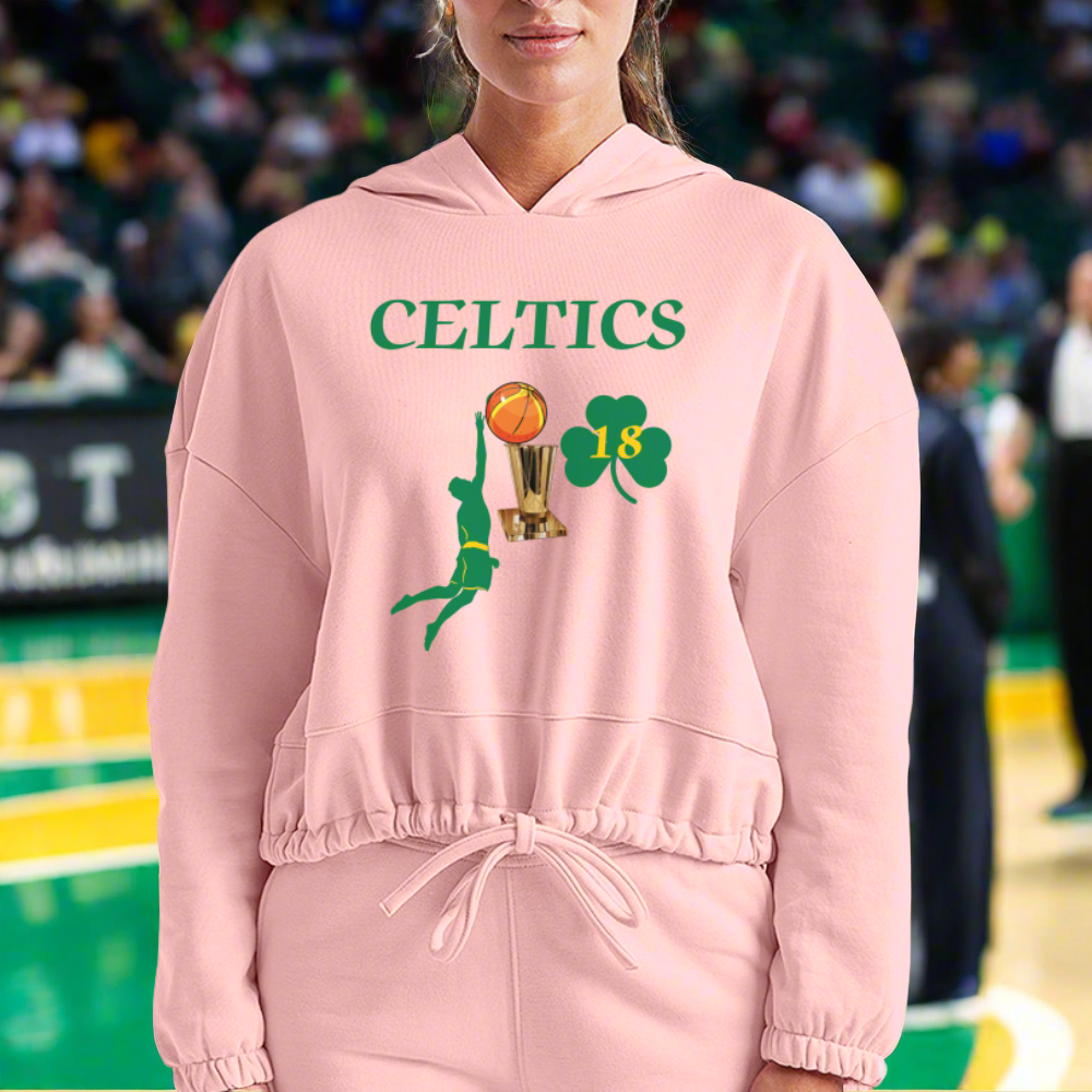 SIE CAPS CELTICS DUNK 18 TROPHY Women’s Cropped Hoodie - light pink