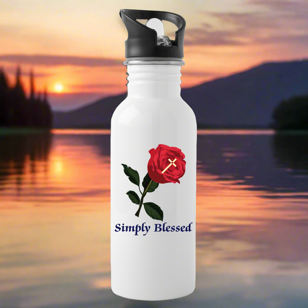 SIE CAPS SIMPLY BLESSED Stainless Steel  20 fl. oz. Water Bottle - white