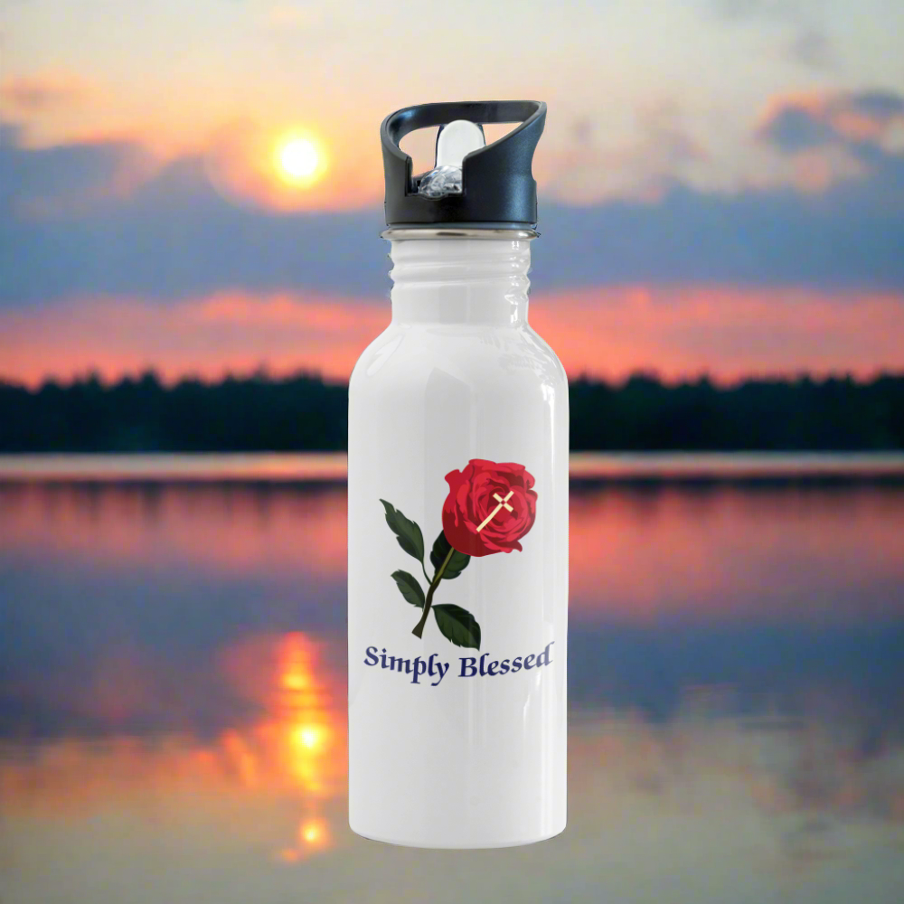 SIE CAPS SIMPLY BLESSED Stainless Steel  20 fl. oz. Water Bottle - white