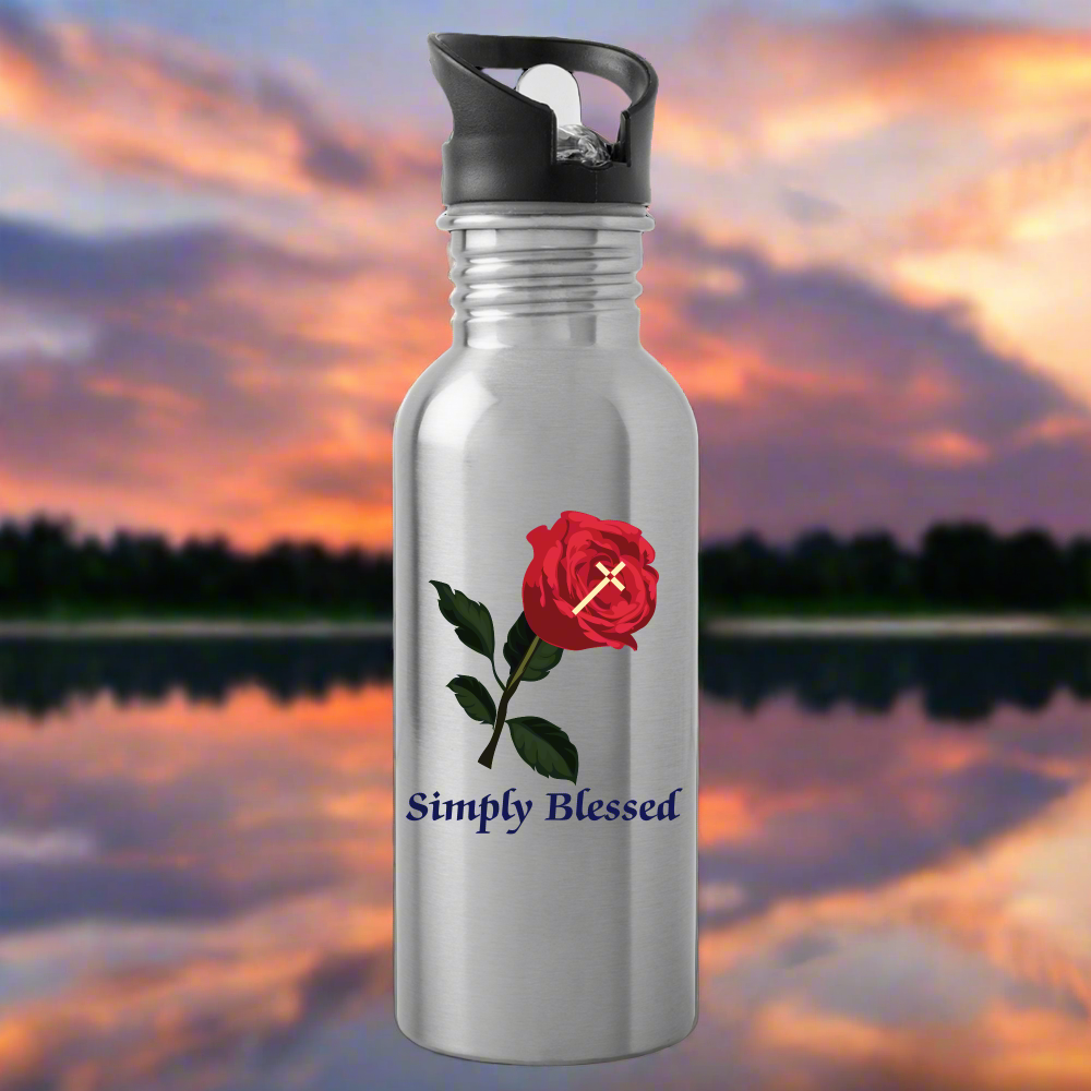 SIE CAPS SIMPLY BLESSED Stainless Steel  20 fl. oz. Water Bottle - silver