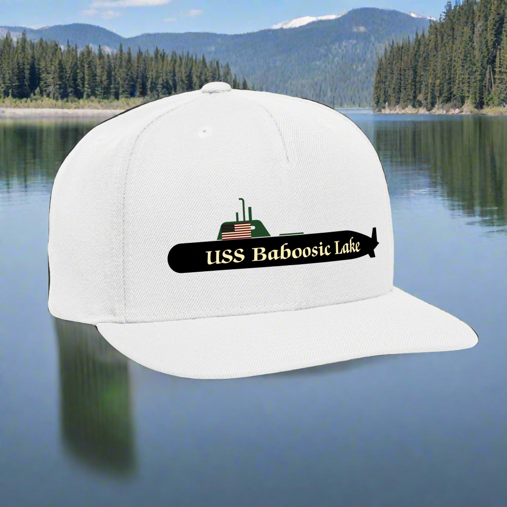 SIE CAPS "USS Baboosic Lake" Authentic Snapback Baseball Cap - white