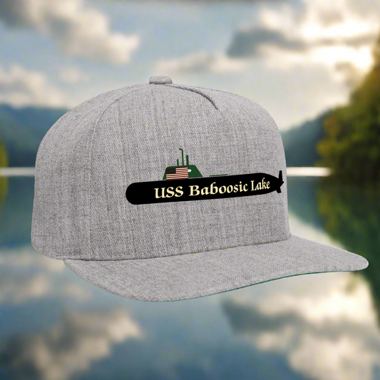 SIE CAPS "USS Baboosic Lake" Authentic Snapback Baseball Cap - heather gray