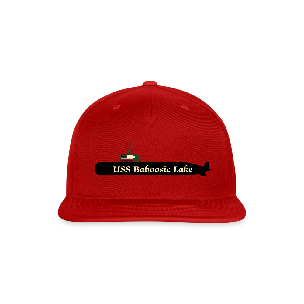 SIE CAPS "USS Baboosic Lake" Authentic Snapback Baseball Cap - red