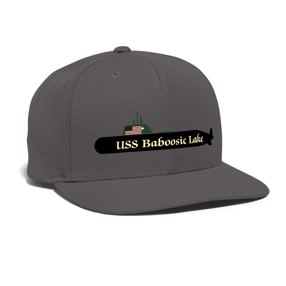 SIE CAPS "USS Baboosic Lake" Authentic Snapback Baseball Cap - dark grey