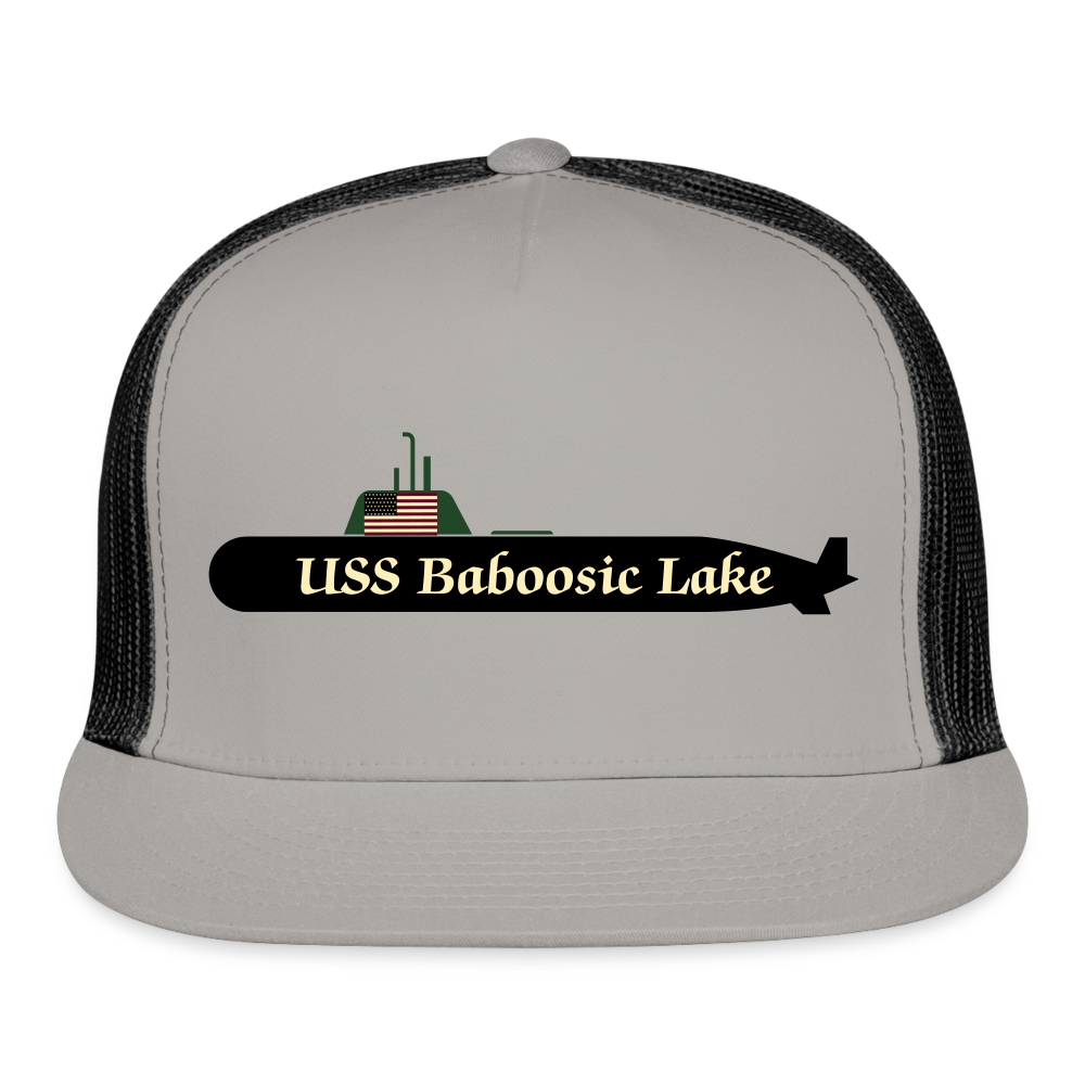 SIE CAPS USS BABOOSIC LAKE Camo Trucker Cap - gray/black