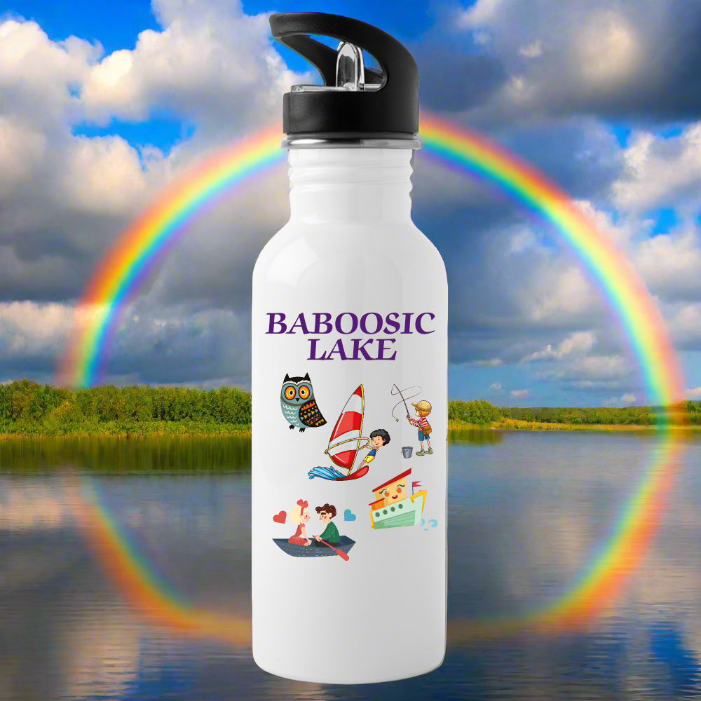 SIE CAPS BABOOSIC LAKE 20 oz. Stainless Steel Water Bottle - white