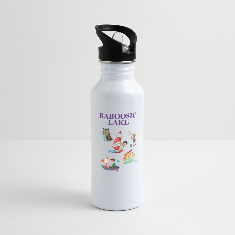 SIE CAPS BABOOSIC LAKE 20 oz. Stainless Steel Water Bottle - white