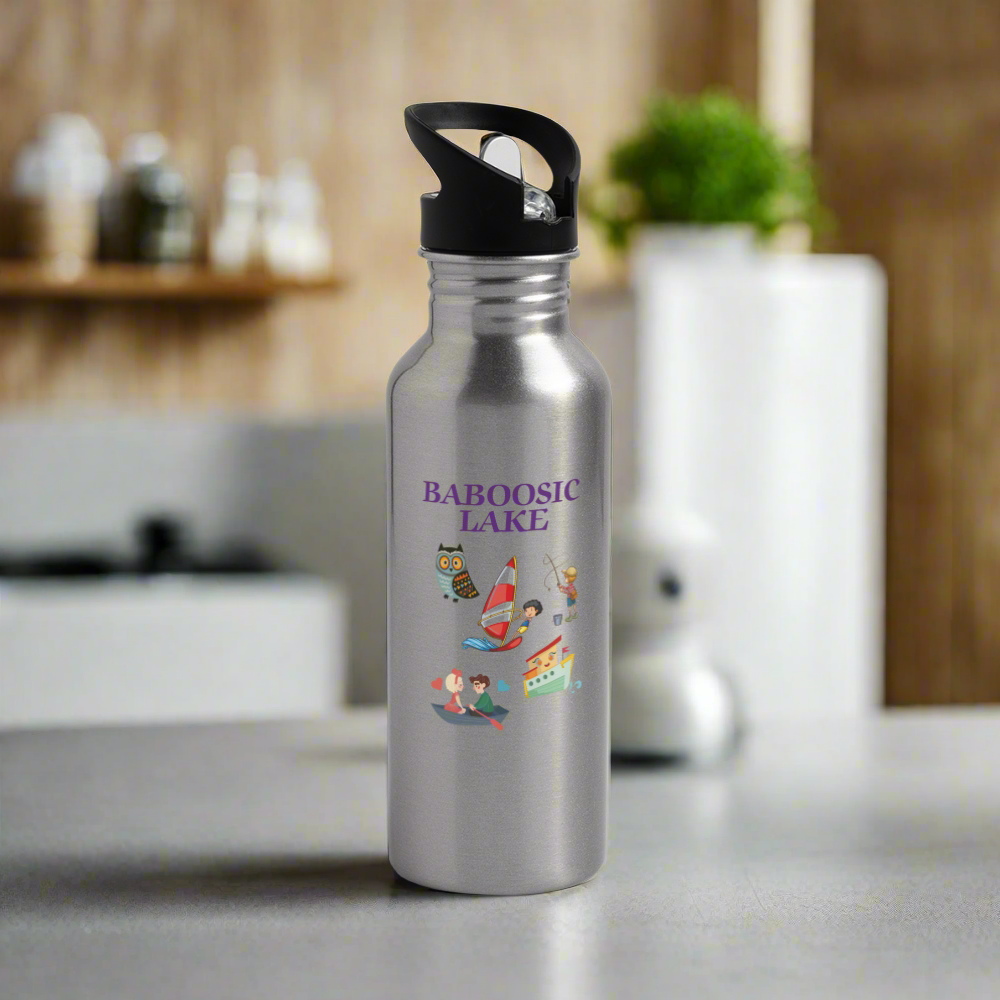 SIE CAPS BABOOSIC LAKE 20 oz. Stainless Steel Water Bottle - silver