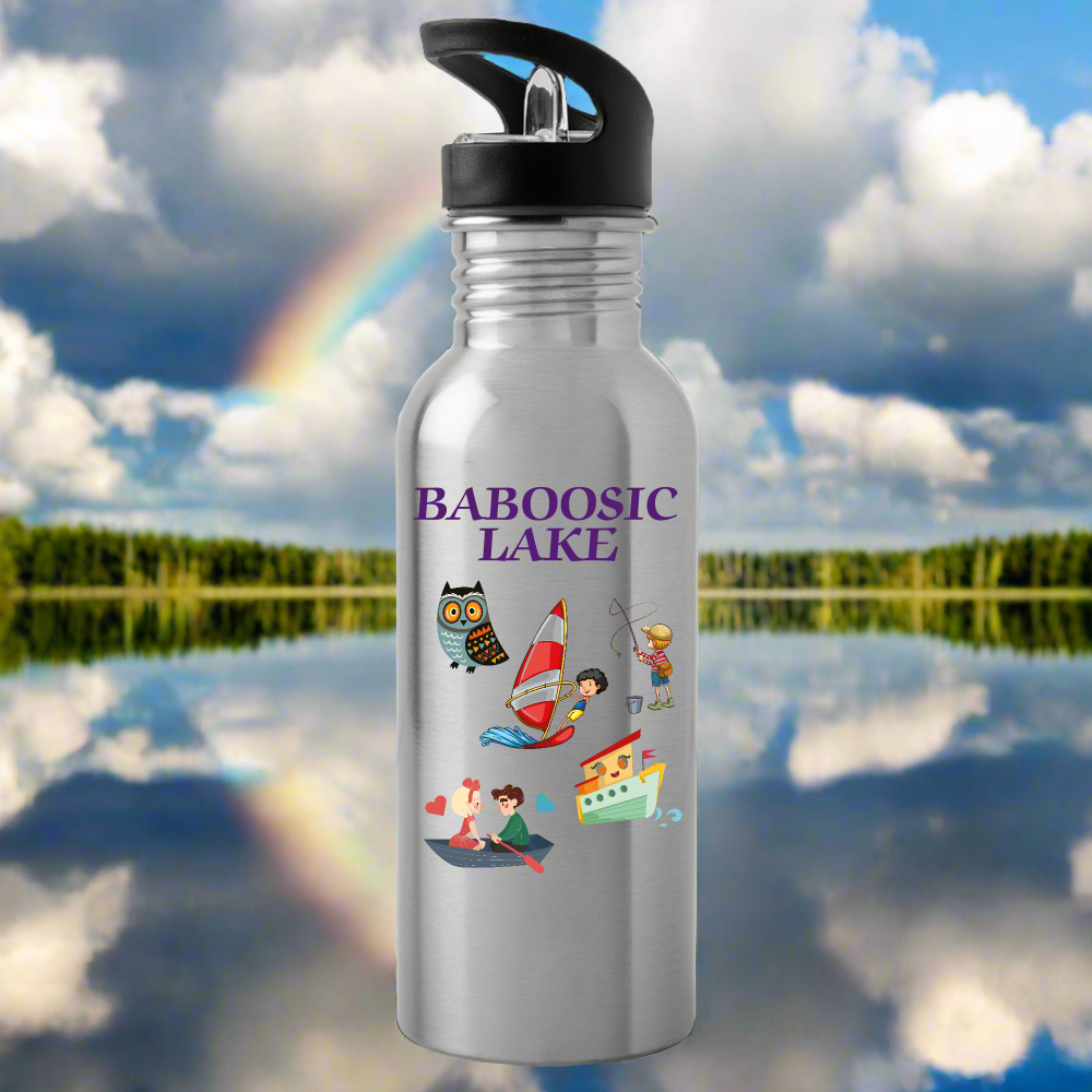 SIE CAPS BABOOSIC LAKE 20 oz. Stainless Steel Water Bottle - silver