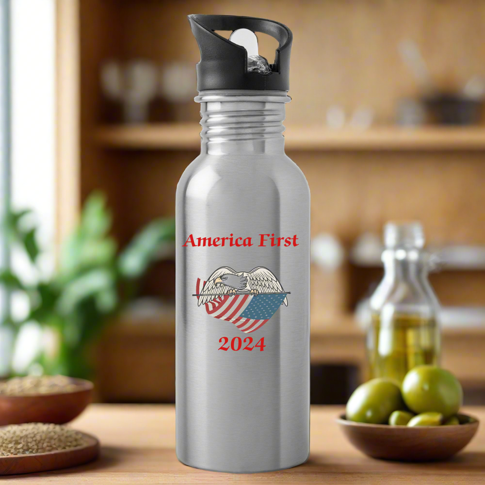 SIE CAPS AMERICA FIRST 2024 Stainless Steel Water Bottle - silver