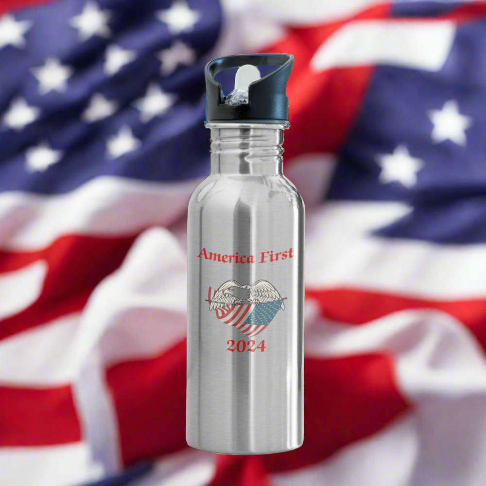 SIE CAPS AMERICA FIRST 2024 Stainless Steel Water Bottle - silver