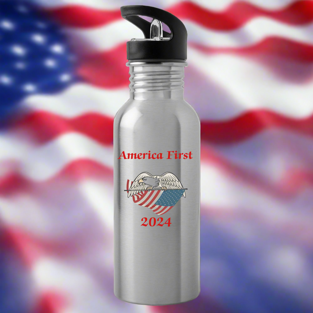 SIE CAPS AMERICA FIRST 2024 Stainless Steel Water Bottle - silver