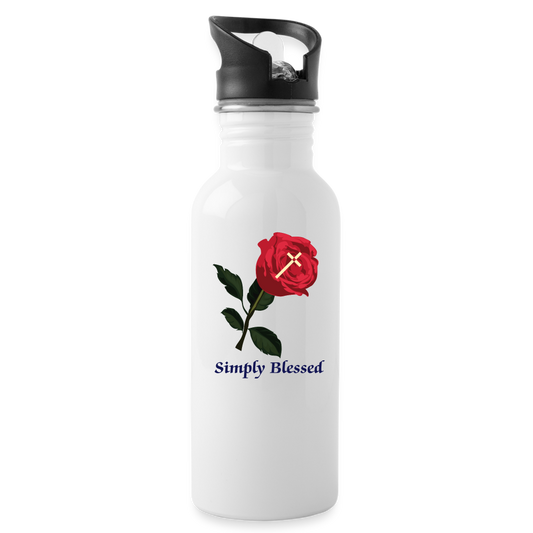 SIE CAPS SIMPLY BLESSED Stainless Steel Water Bottle - white